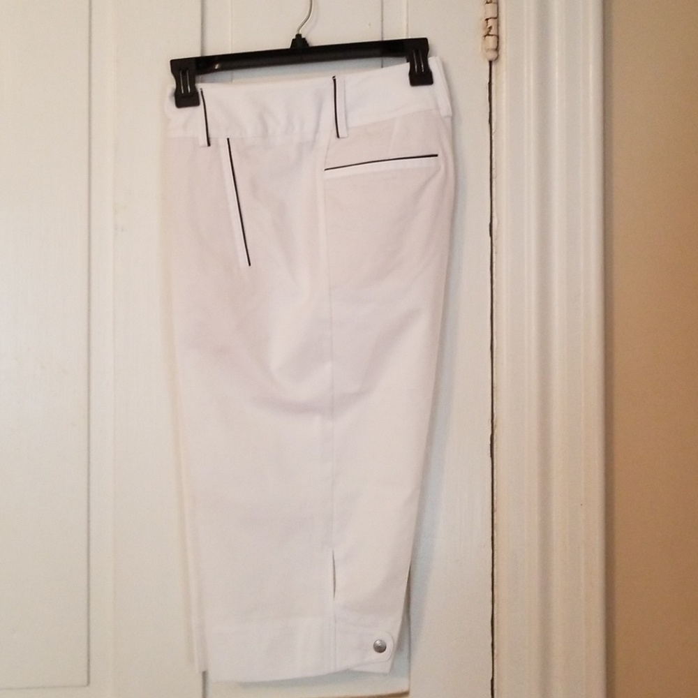 Adidas white capris/long shorts